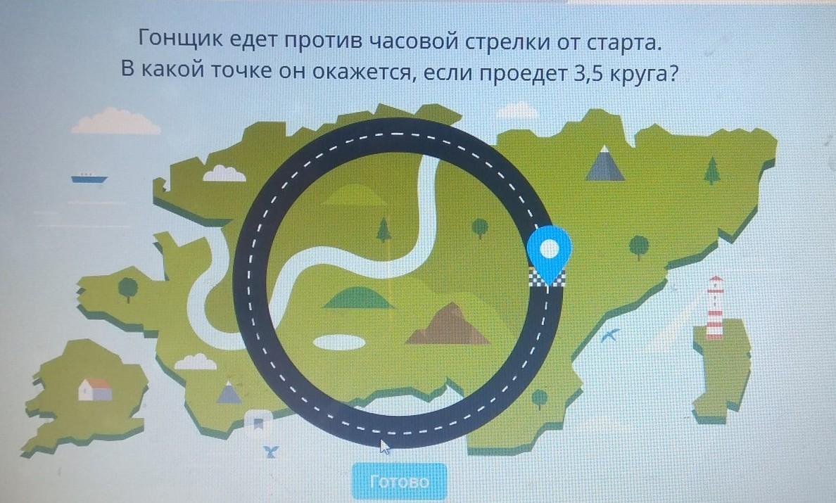 Круг против. Гонщик едет против часовой стрелки от старта. Гонщик едет против часовой стрелки от старта 5.25. Гонщик едет против часовой стрелки в какой точке он окажется через 5.25. Гонщик едет против часовой стрелки в какой точке он окажется через 2.5.