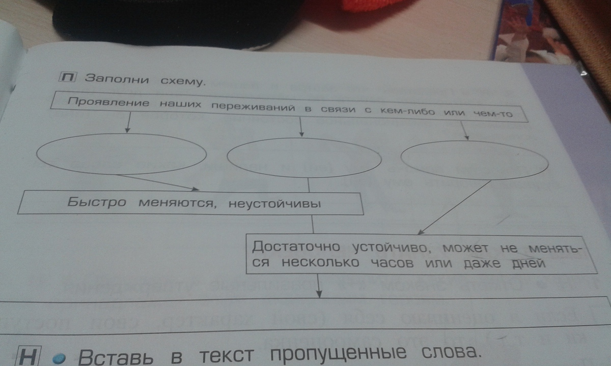 Заполните схему указав