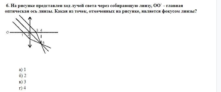 На рисунке показан ход луча 1 через собирающую линзу