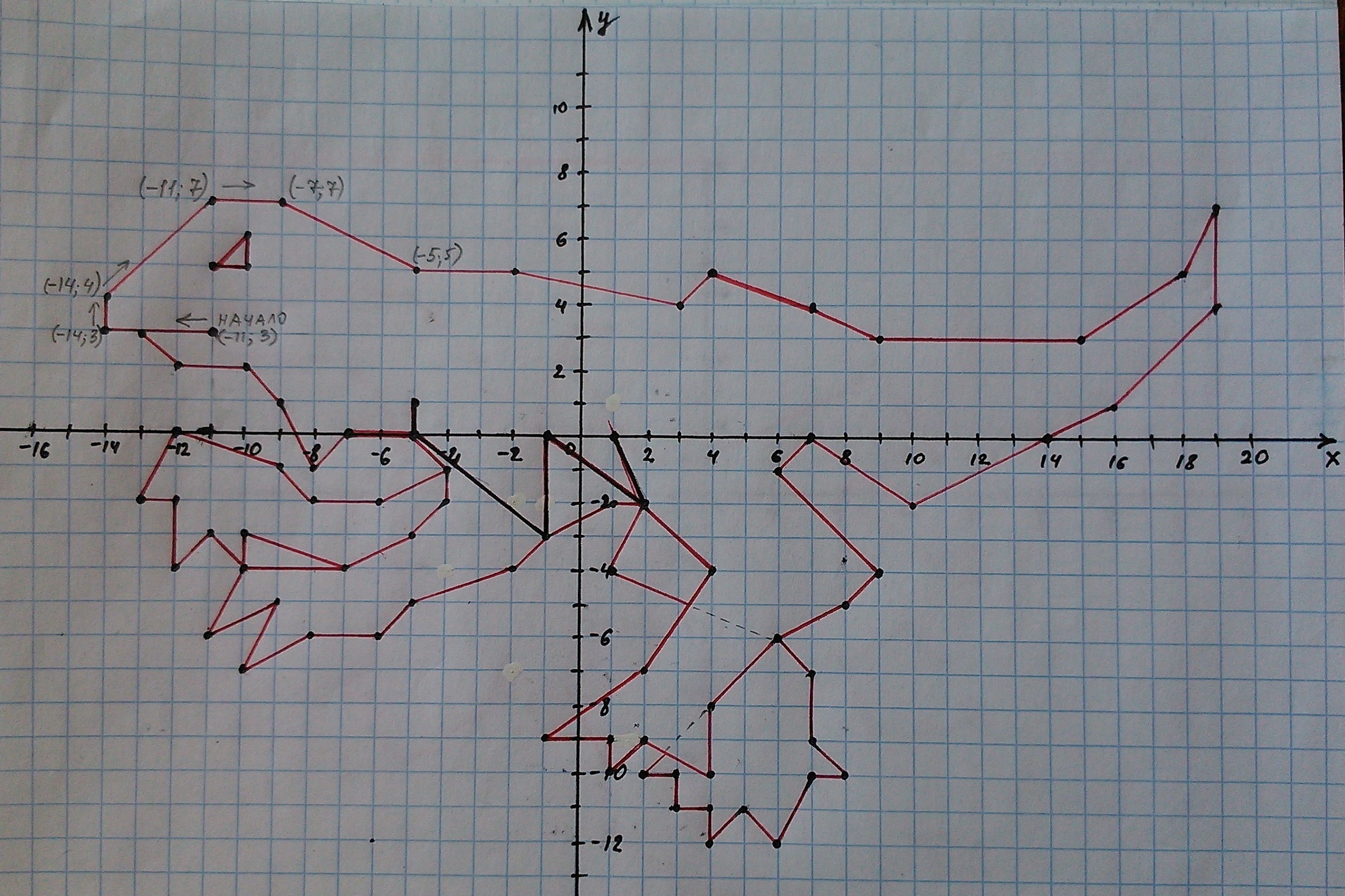 Нарисовать дракона по координатам математика 6 класс