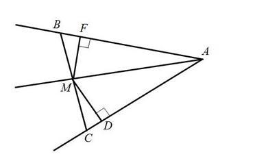 Хххмс 3. Am-биссектриса угла a . из этого не следует что..1)MB=mc2)MF=md3) угол FMA= углу DMA.