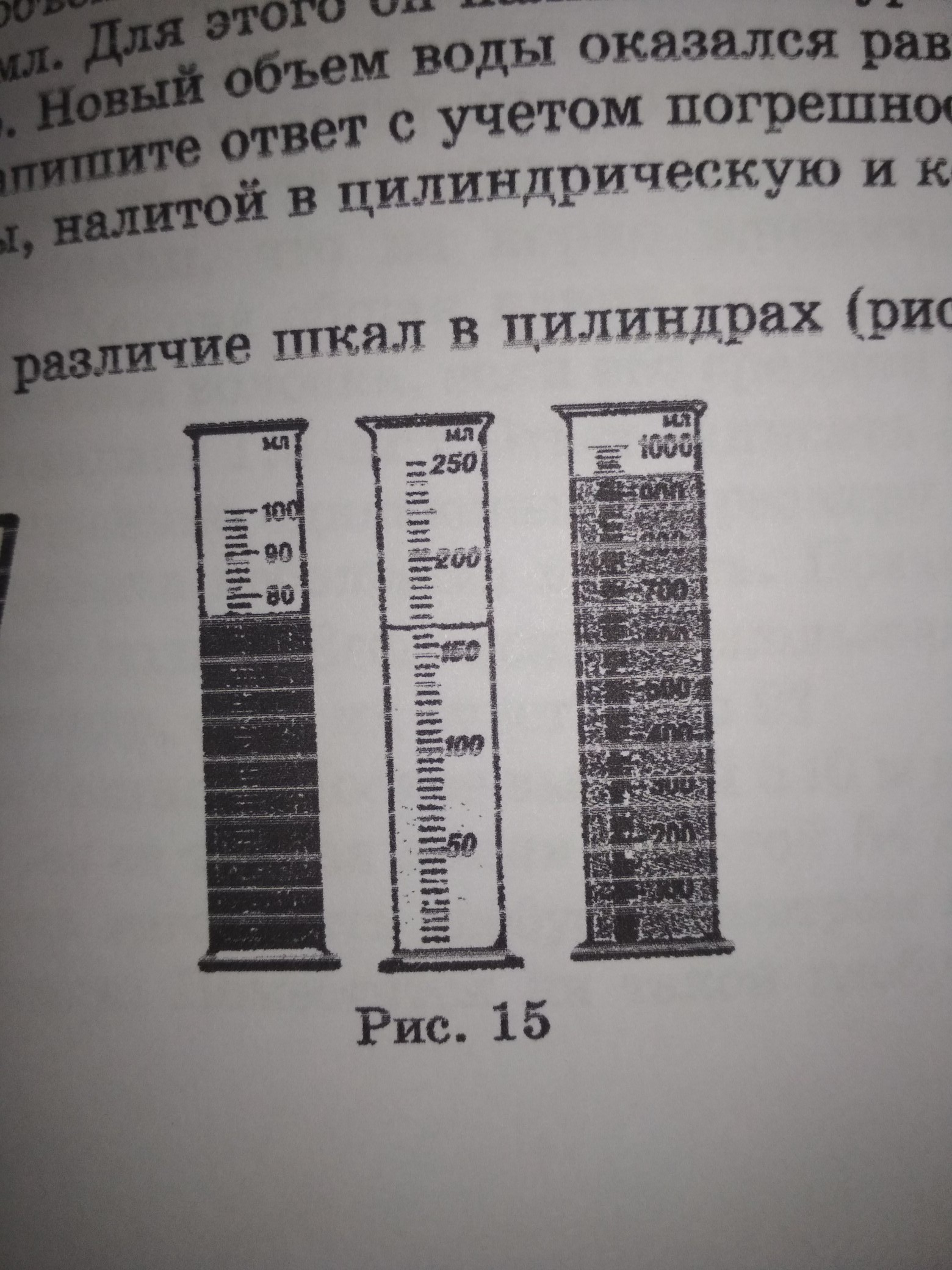 В чем состоит сходство и различие шкал мензурок изображенных на рисунке 10