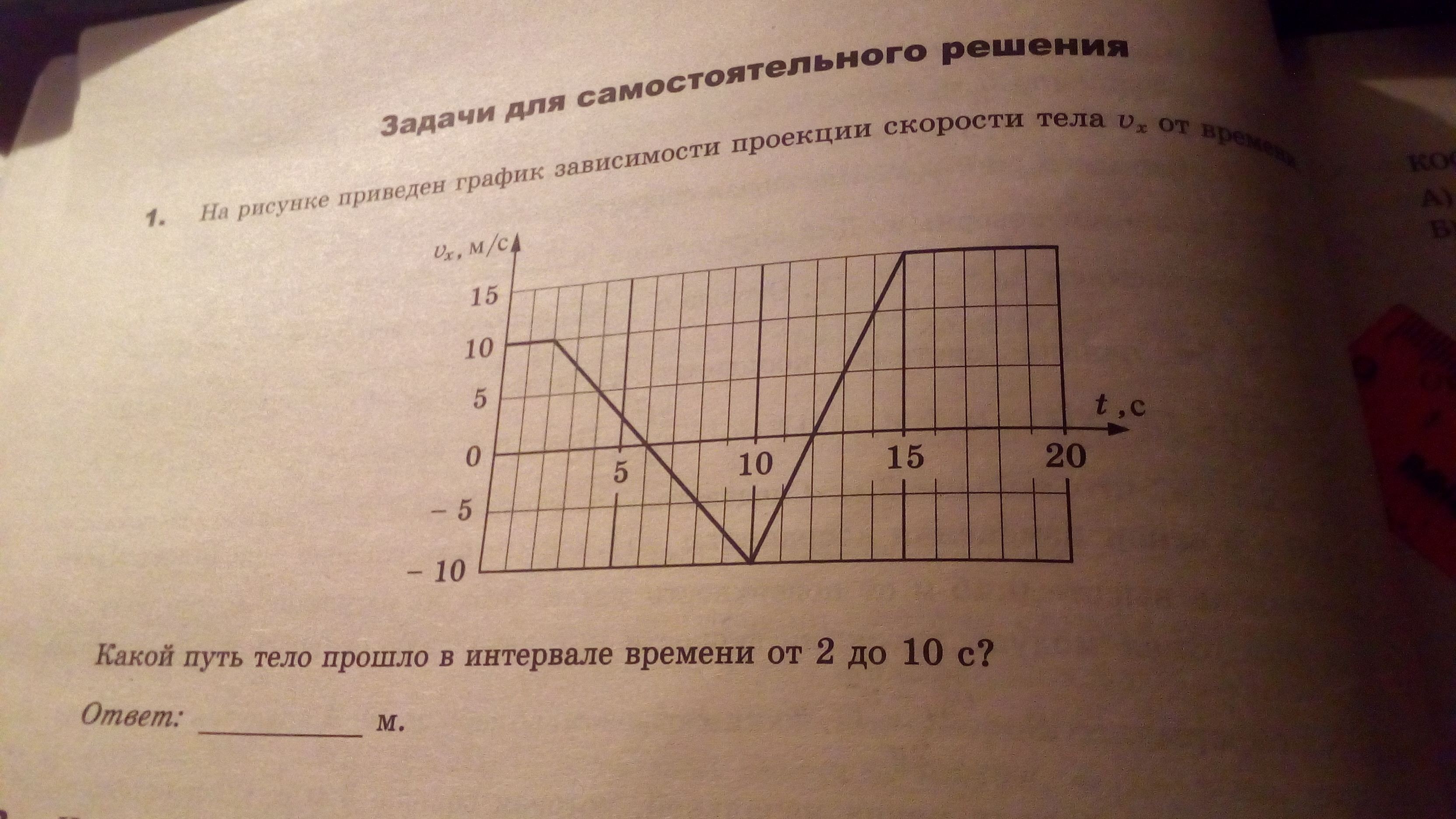 На рисунке представлен график зависимости скорости от времени какой путь пройдет тело за 5 секунд